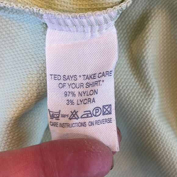 Ted Baker London Light Green Button Front Shirt Mens XL Ted/5 Nylon Blend Active - Picture 5 of 8